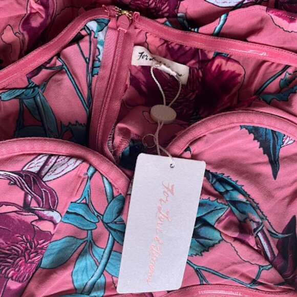 For Love & Lemons | Flamenco Strapless Floral Ruffle Mini Dress | Size L | NWT - Picture 10 of 10